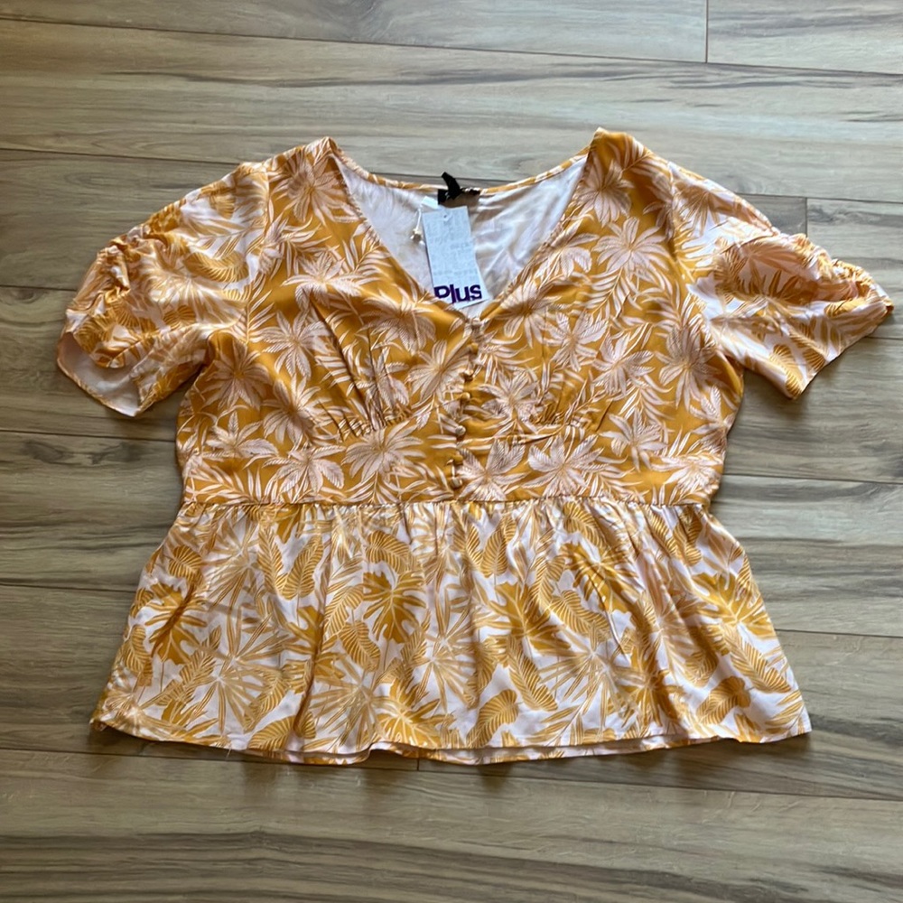 Jessica Simpson Yellow and White Floral Blouse